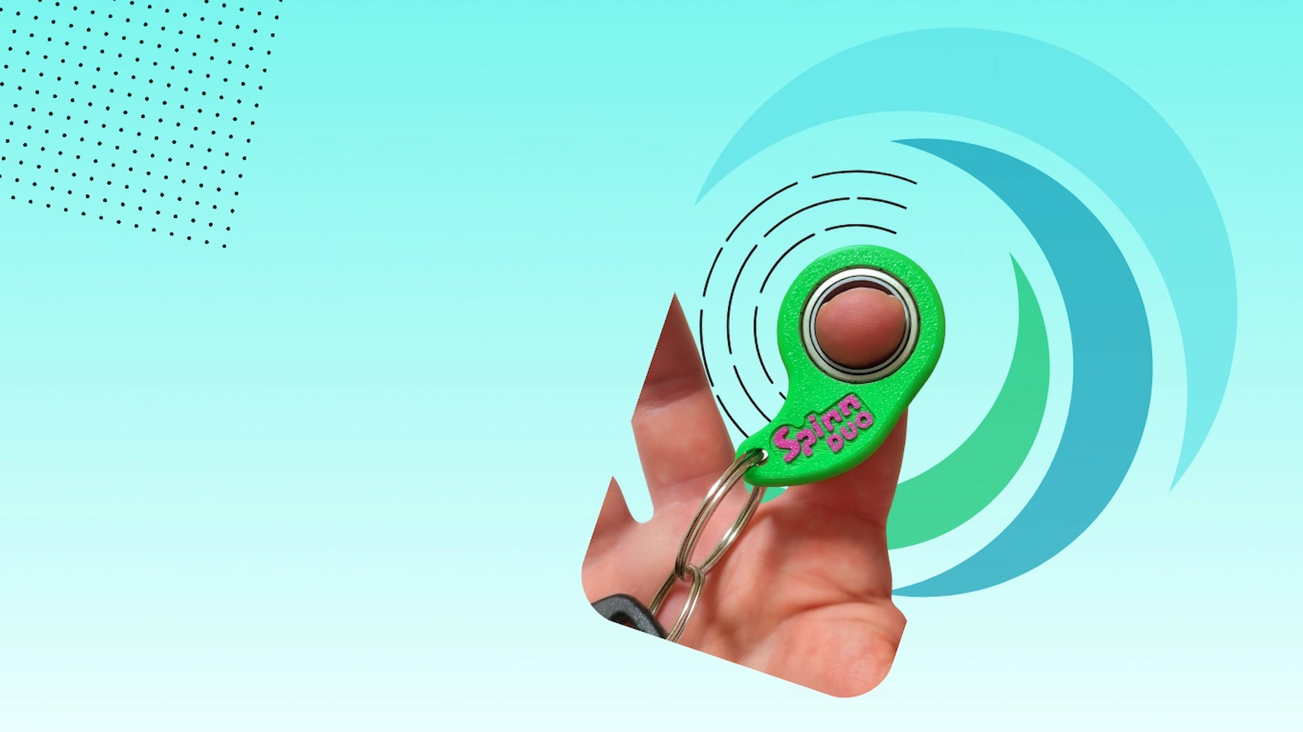 Dual-color fingertip spinner by SpinnDuo with locked bearing for smooth spinning